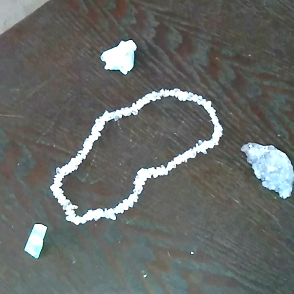 My grandma's rose colored crystal necklace WOW $11
